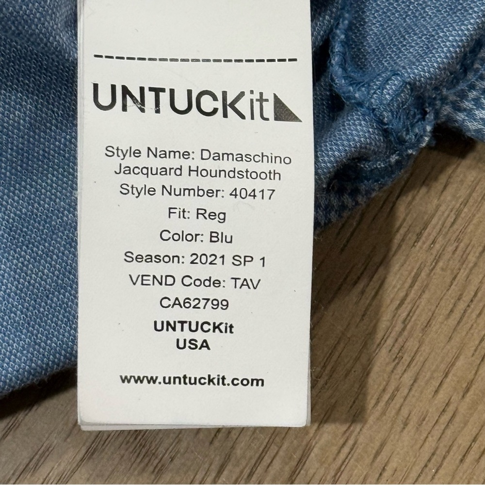 UNTUCKit Damaschino Jacquard Houndstooth Polo Shirt XL Short‎ Sleeve Office Work - Picture 12 of 14